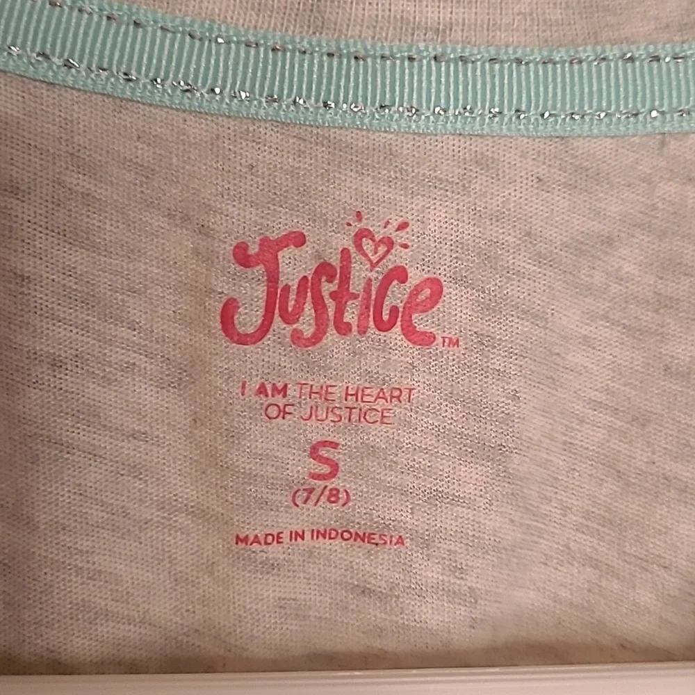 Justice Girls Small glittery sparkly fuzzy cat long sleeve Tshirt SNOW WHAT?